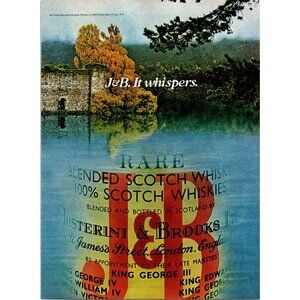 1981 J&B Scotch Whisky Vintage Print Ad Fall Autumn Leaves Foliage Wall Art